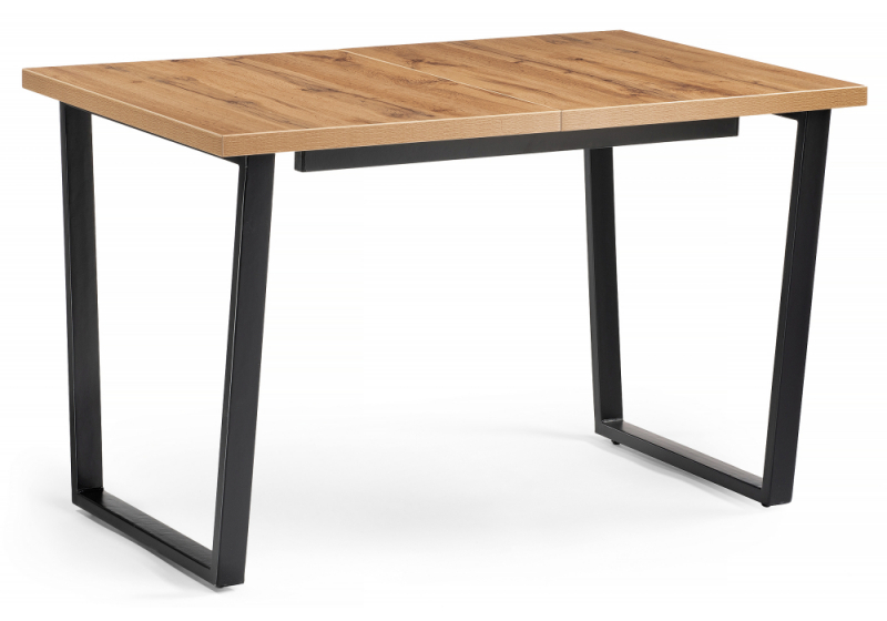 Стол деревянный Лота Лофт 120(160)х75 черный матовый / дуб крафт золотой (75x75). 