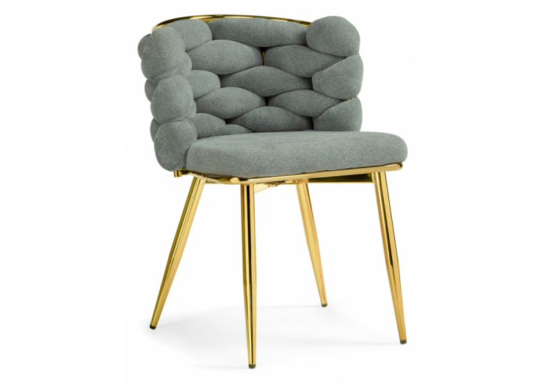 Стул на металлокаркасе на металлокаркасе Rendi light gray / gold (64x70x77). 