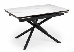 Керамический стол Мэриан 120(180)х80 snow alpin white / черный (80x75)