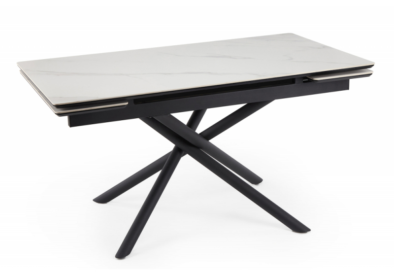 Керамический стол Мэриан 140 (200) х 80 snow alpin white / черный (80x75). 