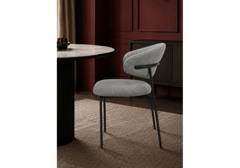 Стул на металлокаркасе Флоу серый (elon 86) / черный (60x58x80)