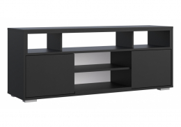 ТВ-тумба Чезаре c подсветкой черный / черный (130,2x35x52)