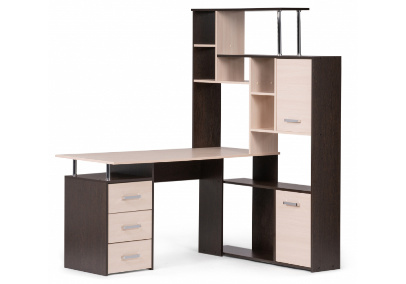 Компьютерный стол ДЕР КС-15 венге / дуб молочный правый (175,2). 